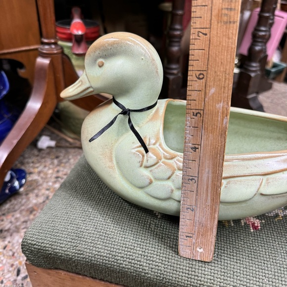 FRANKOMA Art Pottery Prairie Green Mallard Duck Planter Pot 208 - Picture 9 of 10